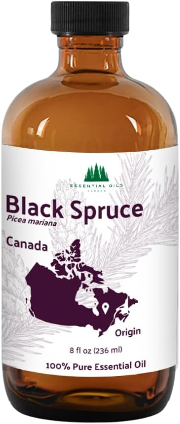 Nature Packaged Black Spruce Essential Oil from Canada - Pure Essential Oils for Diffuser, Humidifier, or Aromatherapy- Fresh & Forest-Like | Pure Therapeutic Grade (8oz)