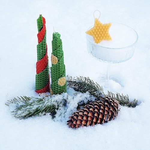 Christmas Candle Rolling Kit - Beeswax Candle Making Kit for Kids & Adults (Christmas, Hanukkah, Kwanzaa) - DIY Winter Candles Craft Project - Image 4