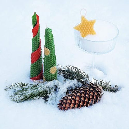 Christmas Candle Rolling Kit - Beeswax Candle Making Kit for Kids & Adults (Christmas, Hanukkah, Kwanzaa) - DIY Winter Candles Craft Project - Image 4