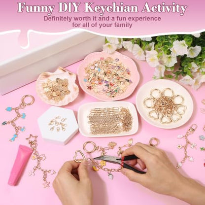 Modacraft 475 Pcs Gold Charms Lip Gloss Keychain Making Kit with Tool - Image 6