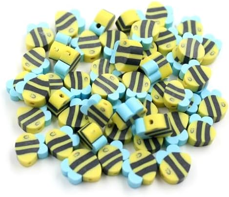 100 Pcs Polymer Clay Beads Mixed Heishi Spacer Beads Charms Supplies for DIY Bracelet Earring Necklace Jewelry Making (Bee) - Image 2