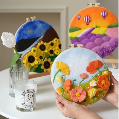 Needle Felting Landscape Kit Painting Making Set Needle Felt Starter Set - Image 4