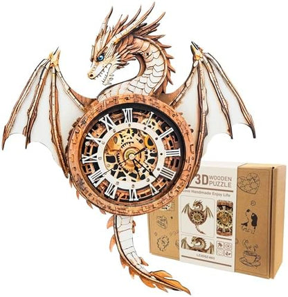 3D Wooden Puzzle for Adults - Dragon Clock by wudhank