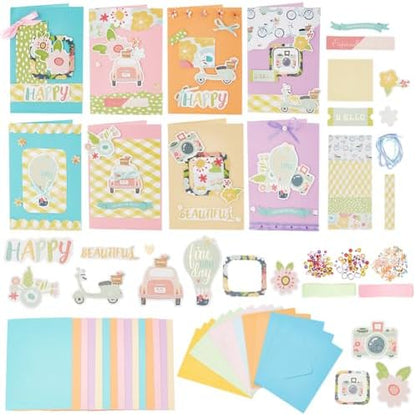 FREEBLOSS Set of 15 DIY Greeting Card Kit Card Making Kit Travel Theme Handmade Greeting Card Making Kit for Birthday Holiday Invitation Card Making Supplies 15 Cards 15 Envelopes by FreeandCreativeCraftsArt
