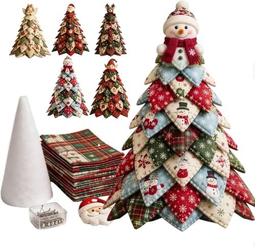 HZSprance DIY Quilted Christmas Tree Kit –3D Fabric Patchwork Kit(F) by HZSprance