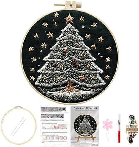 Huacan Embroidery Kit for Beginners Adults, Easy Needlepoint Kits for Adults with Stamped Embroidery Patterns. (Christmas Tree) by Home