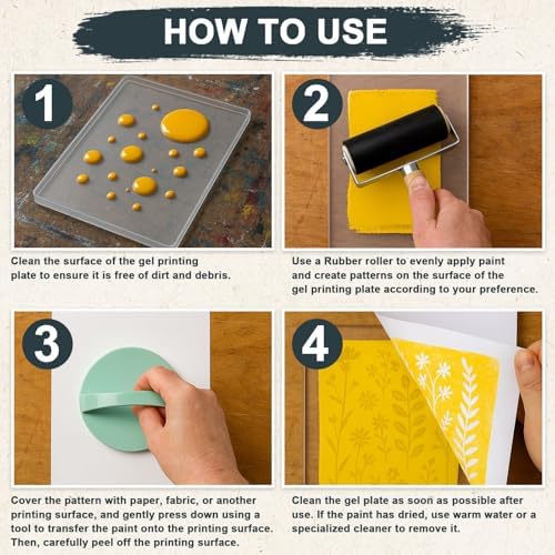 DINGSEN Gel Printing Plate Kit, Printmaking Set for Artists & Crafters - Image 4