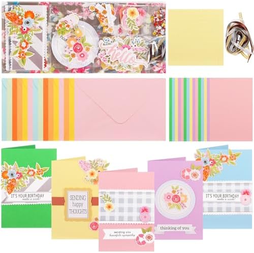 Handmade Diy Greeting Card Kit For Birthdays, Christmas, Thanksgiving, And More, With Paper Cards, Envelopes, And Decorations by Unknown