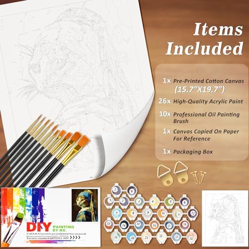 NiArt Paint by Numbers Kit for Adults Beginners, Canvas 16x20 Unframed - Image 4