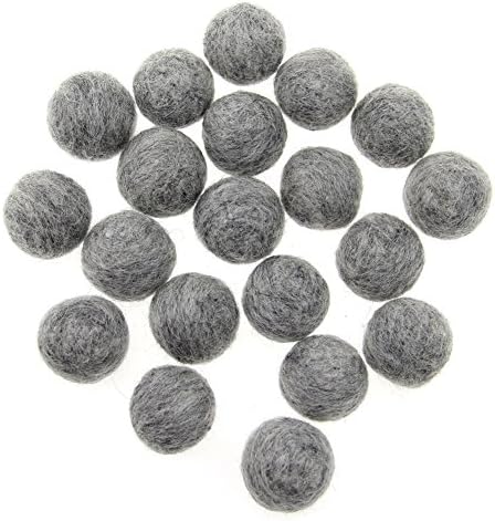 Zasy 30mm Needle Wool Felt Balls Foam Filled Wool Felt Pom Pom Home Decor DIY (Grey) - Image 3