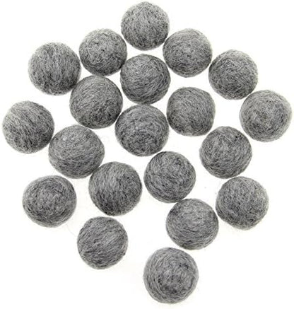 Zasy 30mm Needle Wool Felt Balls Foam Filled Wool Felt Pom Pom Home Decor DIY (Grey) - Image 3
