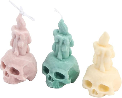 Grainrain Skull Silicone Candle Molds for Candle Making Wax Soap Making Mould Moldes de Silicona para Velas moldes Jabones Create 3D Candles for Home Decoration and Gifts (F20-SXY166)