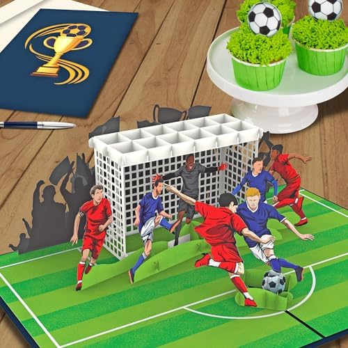 iGifts And Cards Soccer Stadium 3D Pop-Up Card Player Coach Birthday 5"x7" - Image 6