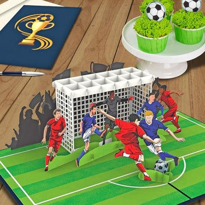 iGifts And Cards Soccer Stadium 3D Pop-Up Card Player Coach Birthday 5"x7" - Image 6
