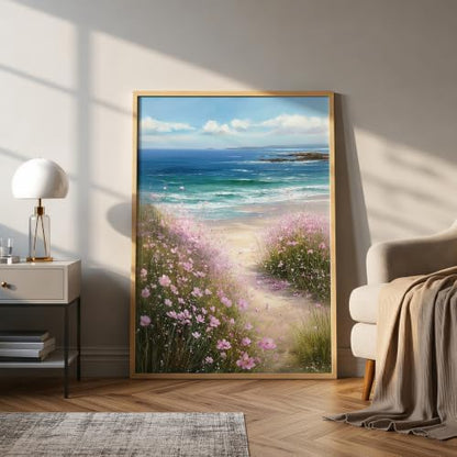 Beach Wildflower Stamped Cross Stitch Kits for Beginner 12x16 Inch - Image 2