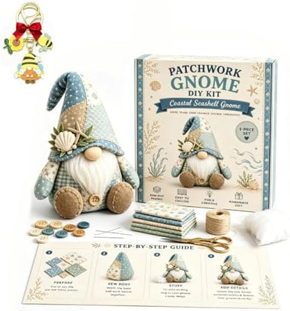 DIY Patchwork Gnome Sewing Kit, DIY Patchwork Animal Kit, Pre-Cut Felt Button Art Animal Craft Project Set, Handmade 3D Cozy Stuffed Gnome Creative Home Decor for Adults &Beginners, Halloween (F) by Unknown