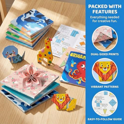 Craft Paper Kit for Adult,232 Sheets DIY Art and Crafts Supplies Colorful Floral Folding Papers Set Projects Gifts Activity Animal Fold Papers Kit - Image 2