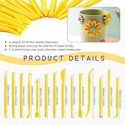 Swpeet 22Pcs Modeling Clay Sculpting Tools Kits, Ball Stylus Tool, Pottery Tools, Rubber Tip Pens, Plastic Clay Tools, Sculpting Kit for Making Modeling Clay Cake Fondant Decoration,Clay,Ceramics - Image 2