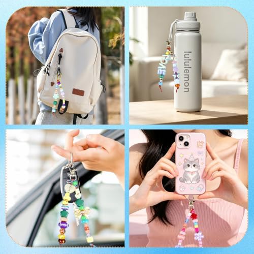 304PCS Premium Beaded Keychain Making Kit with Sports Balls & Metallic Bows, Preppy Y2K Bag Charm & Phone Lanyard Supplies, Team Spirit Craft Kit with Jumbo Letters for Girls, Teens & Sports Moms - Image 5