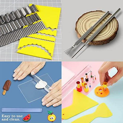 Yayatty 35 PCS Polymer Clay Cutters Set, Clay Roller, Clay Slicer Blade Clay Cutter Blade, Acrylic Sheet, Slicing Tools with Clay DIY Tool for Clay DIY, Sculpting Modelling - Image 5
