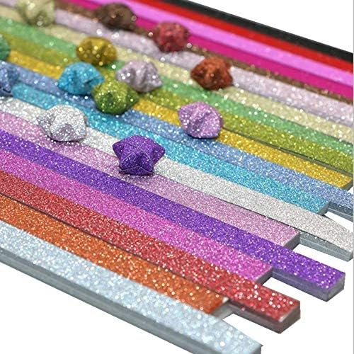 Origami Stars Papers Package DIY Paper Glitter Origami Stars, 400 Sheets, 20 Colors (20 Glitter Colors) by HYSTYLE