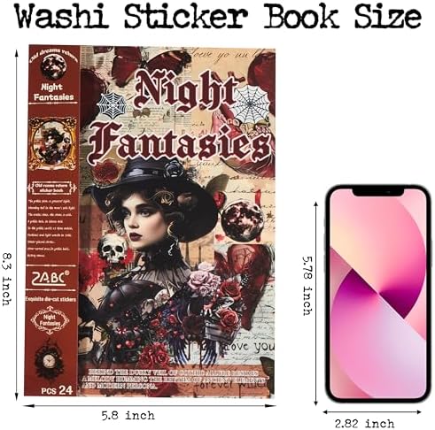 Gothic Sticker Book, Precut Halloween Washi Stickers for Journaling - Image 5