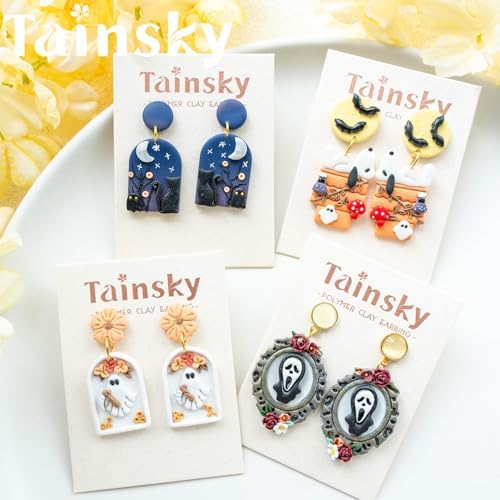 Tainsky Halloween Clay Cutters - 22 Shapes for Polymer Clay Cutters for Earrings（C） - Image 4