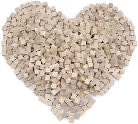 1000Pcs Wooden Blocks for Crafts, Unfinished Wood Cubes, 1cm Natural Pine Small Wood Square Blocks, Wooden Cubes for Arts and Crafts and DIY Projects ﻿ by SIWUCHYE