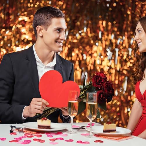 Tatuo 300 Pcs Valentine's Day Felt Hearts Decoration Glitter Felt Hearts Confetti Mini Heart Shapes Decorative Confetti for DIY Crafts Valentines Wedding Party Decor(Red, Rose Red, Pink) - Image 4