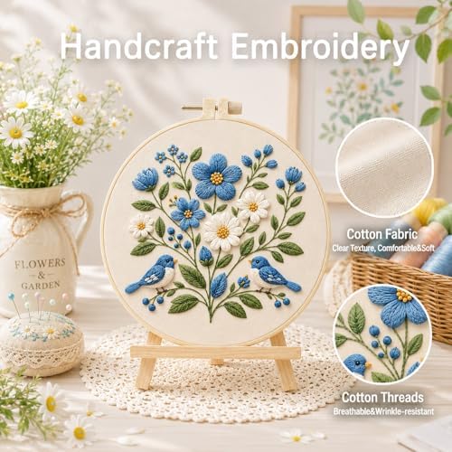 DIYDeligths Embroidery Kit for Beginners Adults Hand Needlepoint Craft - Image 4