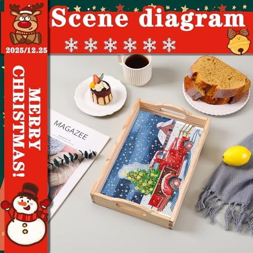 DOTSOPS 5D Diamond Art Kits for Adults Wooden Serving Tray with Handle - Image 5