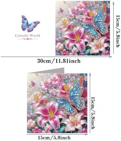 LSQFS 6Pcs Butterfly Diamond Painting Greeting Cards Kits for Adults - Image 2
