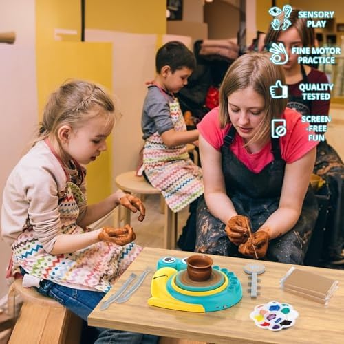 Aujazyble Pottery Wheel for Kids, Complete Arts & Crafts Kit for Kids 6-12+ - Image 4