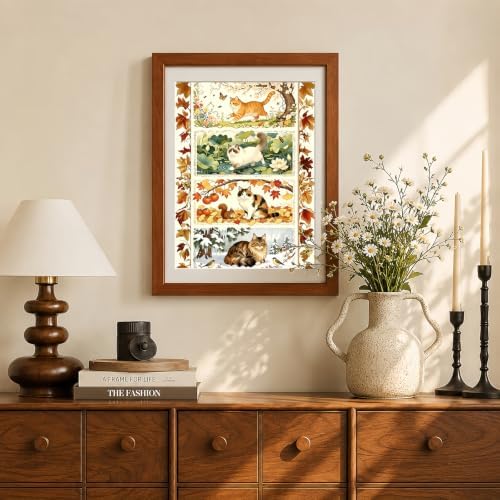 Cat Animals Scenery Stamped Cross Stitch Kits for Beginner 12x16 Inch - Image 2