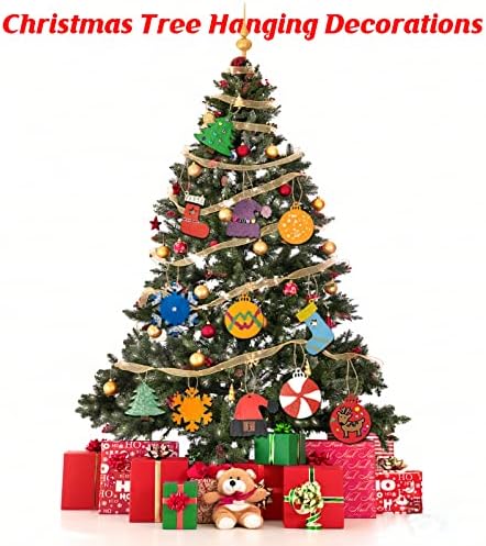 Collabell Christmas Wooden Painting Craft Kit, Paint Your Own Xmas Ornaments, Unfinished Wood Slices Christmas Crafts for Kids Adults, Art and Craft Supplies for Christmas Tree Hanging Decorations - Image 6