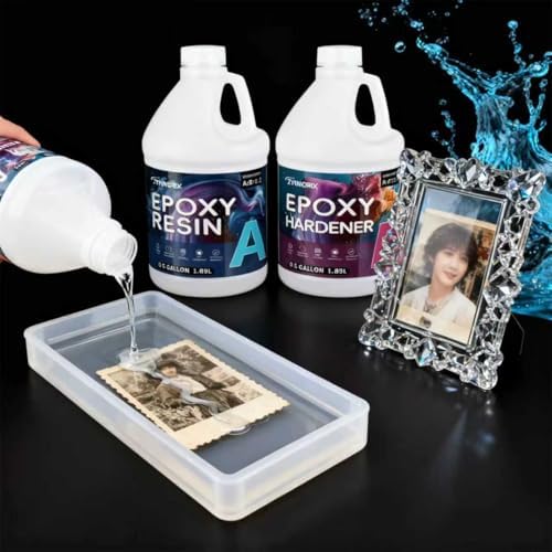 Zynnorix 2 Gallon Epoxy Resin Kit (Resin + Hardener) - Crystal Clear, UV Resistant, Non-Yellowing, Bubble Free, Food Safe for DIY Jewelry, Art, Casting, River Tables,1:1Ratio,256oz - Image 7