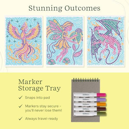Lifelines FlowArt Mini Activity Pad, 3-Pack - Dot-by-Letter Coloring Books - Image 5