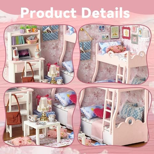 Flever Dollhouse Miniature DIY House Kit Creative Room with Furniture and Cover for Romantic Artwork Gift(Mood for Love) - Image 5