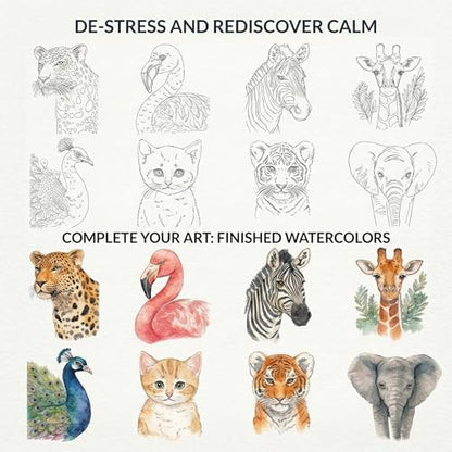2026 Breathly Stress Relief Watercolor Books Painting Kit, All-in-One DIY Watercolor Art Kit, Paint-with-Water Portable Painting Art Book with 12-Color Pigment Dot Card & Water Brush Pen, Tri-Fold Pocket Painting Set, Relaxing Creative Kit for Beginner... - Image 5