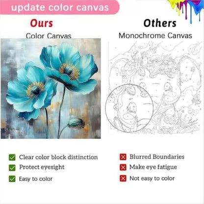 4 Pack Paint by Numbers Kit for Adults Beginners Framed - Flowers Adults Paint by Numbers Kits on Canvas with Paints and Brushes, Flowers Small Oil Paint by Number Kits for Home Decor 8 X 8 Inch - Image 6