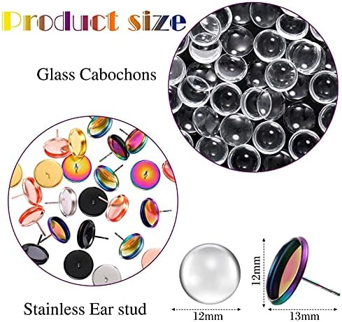Hicarer 200 Pcs Sublimation Earrings Blanks Stud Earring Kit, Mixed Color - Image 3