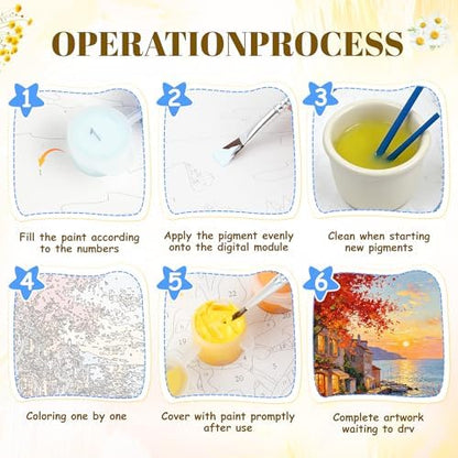 NKVNKV Paint by Numbers Kit for Adults Beginners, Mountain Adult Paint by Numbers on 20" Lx16 W Canvas for Painting Kits for Adults in Colorful Box，for Gift Home Wall Decor Without Frame - Image 5