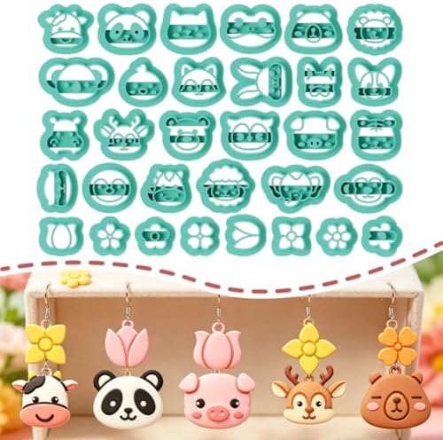 ORIGACH 32 Pcs Mixed Animal Head Polymer Clay Cutters Set by ORIGACH