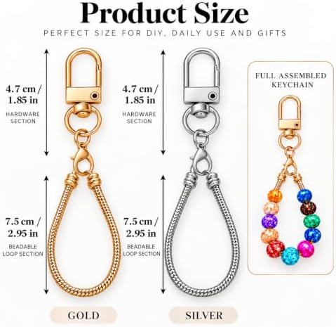 10PCS Beadable Keychain Bars Mixed Color Chain Keychains Key Chain Making Kit - Image 4