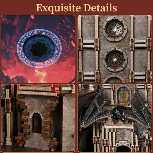 MiniCity Book Nook Kits for Adults - Book Nook Kit Bookshelf Decor DIY Miniature House Kit for Bookshelf - Craft Kits for Adults Booknook Model Kits Tiny House Arts and Crafts (Ember Castle) - Image 4