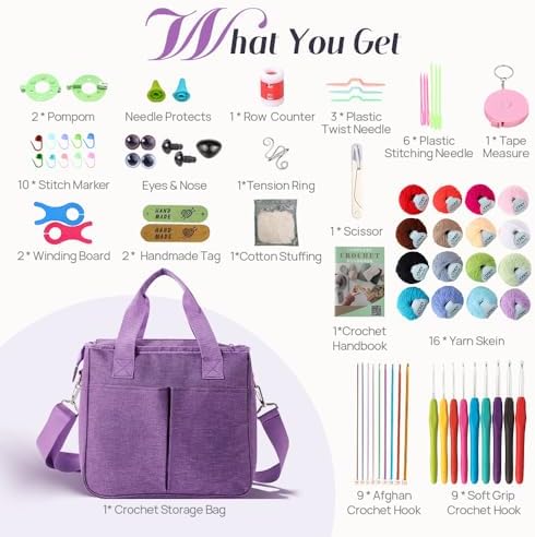 Lewhoo Crochet Kits for Beginner Adults, All Inclusive Crochet Set - Image 2