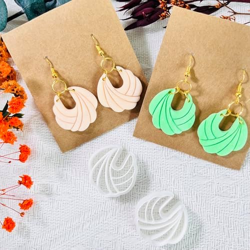 Xaekicr Polymer Clay Cutters – 2PCS Shell Swirl & Abstract Arch Clay Cutters for Polymer Clay Jewelry, Clay Tools and Earring Cutters for DIY Crafts and Earring Kit - Image 6