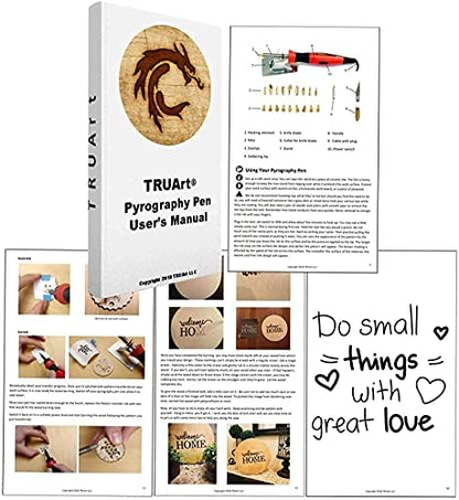 TRUArt Stage 1 Wood Leather Cardboard Paper Pyrography Pen Set w/Jewelry Soldering Point - Best Woodburning Crafts Burner Tool Kit - Comes with 35 Tips, Dual Power Mode - 30W-15W, Gourd - Image 2