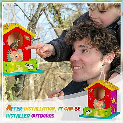 Liliful 1 Pack DIY Birdhouse Kit to Build and Paint, Wooden Bird House - Image 6