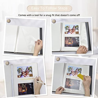 Popotop Large Photo Album Self Adhesive 4x6 5x7 8x10 Scrapbook Album DIY Picture Book,Gifts for Mom,Family Baby and Wedding,with Metal Pen and Plastic Board - Image 4